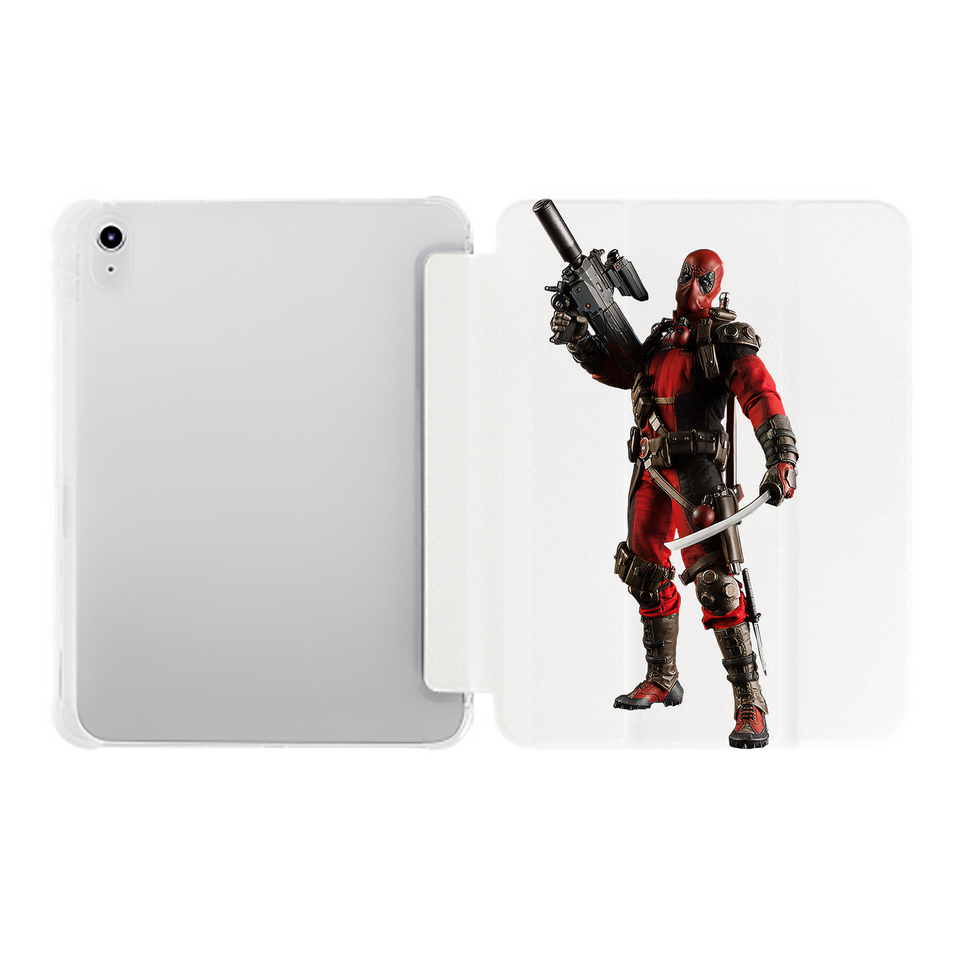 （画像用） Deadpool デッドプール IPad ケース ペン収納付き 三つ折りスタンド PUレザー×シリコン 対応機種9.5/10.5/10.9インチ
